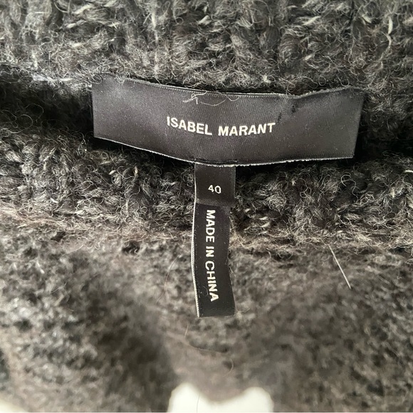 Isabel Marant Wool Alpaca Dark Grey Cropped Sweater size 40 Large - Picture 7 of 11